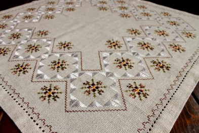 Ллянна  міні-скатертина з вишивкою«Кавова»